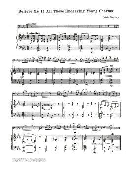 page one of Believe Me If All Those Endearing Young Charms (Cello Solo)