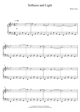 page one of Softness And Light (Piano Solo)