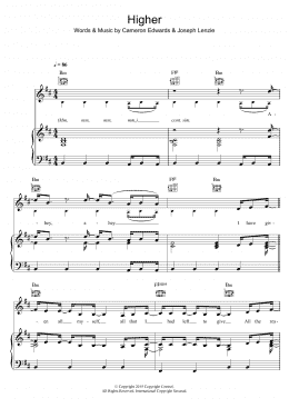 page one of Higher (featuring Labrinth) (Piano, Vocal & Guitar Chords)