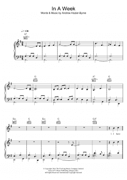 page one of In A Week (Piano, Vocal & Guitar Chords)