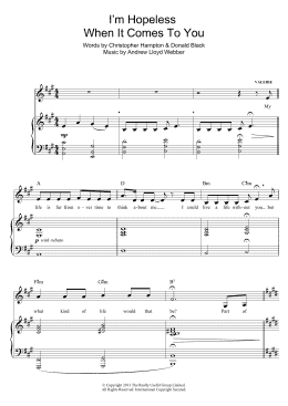 page one of I'm Hopeless When It Comes To You (from Stephen Ward) (Piano & Vocal)