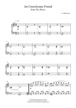page one of An Unwelcome Friend (from 'The Hours') (Piano Solo)