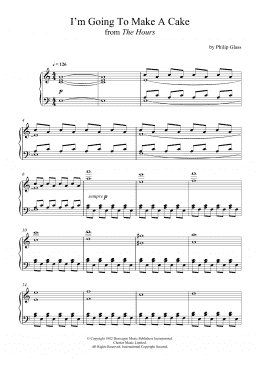 page one of I'm Going To Make A Cake (from 'The Hours') (Piano Solo)