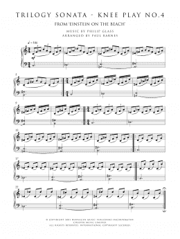page one of Trilogy Sonata - Knee Play No. 4 (from 'Einstein On The Beach') (Piano Solo)