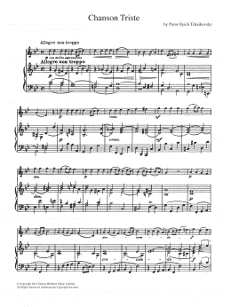 page one of Chanson Triste (Flute Solo)