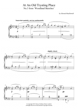 page one of At An Old Trysting Place (10 Woodland Sketches, Op.51, No.3) (Piano Solo)