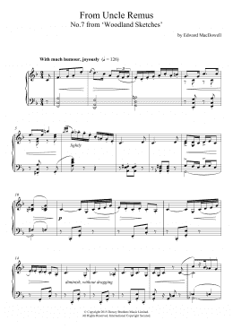 page one of From Uncle Remus (10 Woodland Sketches, Op.51, No.7) (Piano Solo)