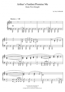 page one of First Knight (Arthur's Fanfare / Promise Me) (Piano Solo)