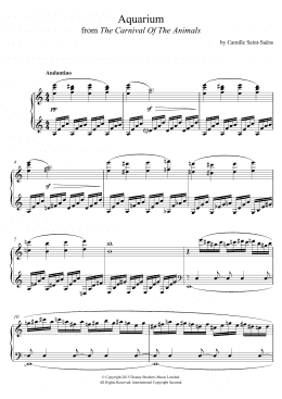 page one of Aquarium (from "The Carnival Of The Animals") (Piano Solo)