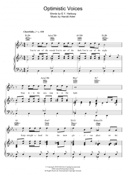 page one of Optimistic Voices (Piano, Vocal & Guitar Chords)