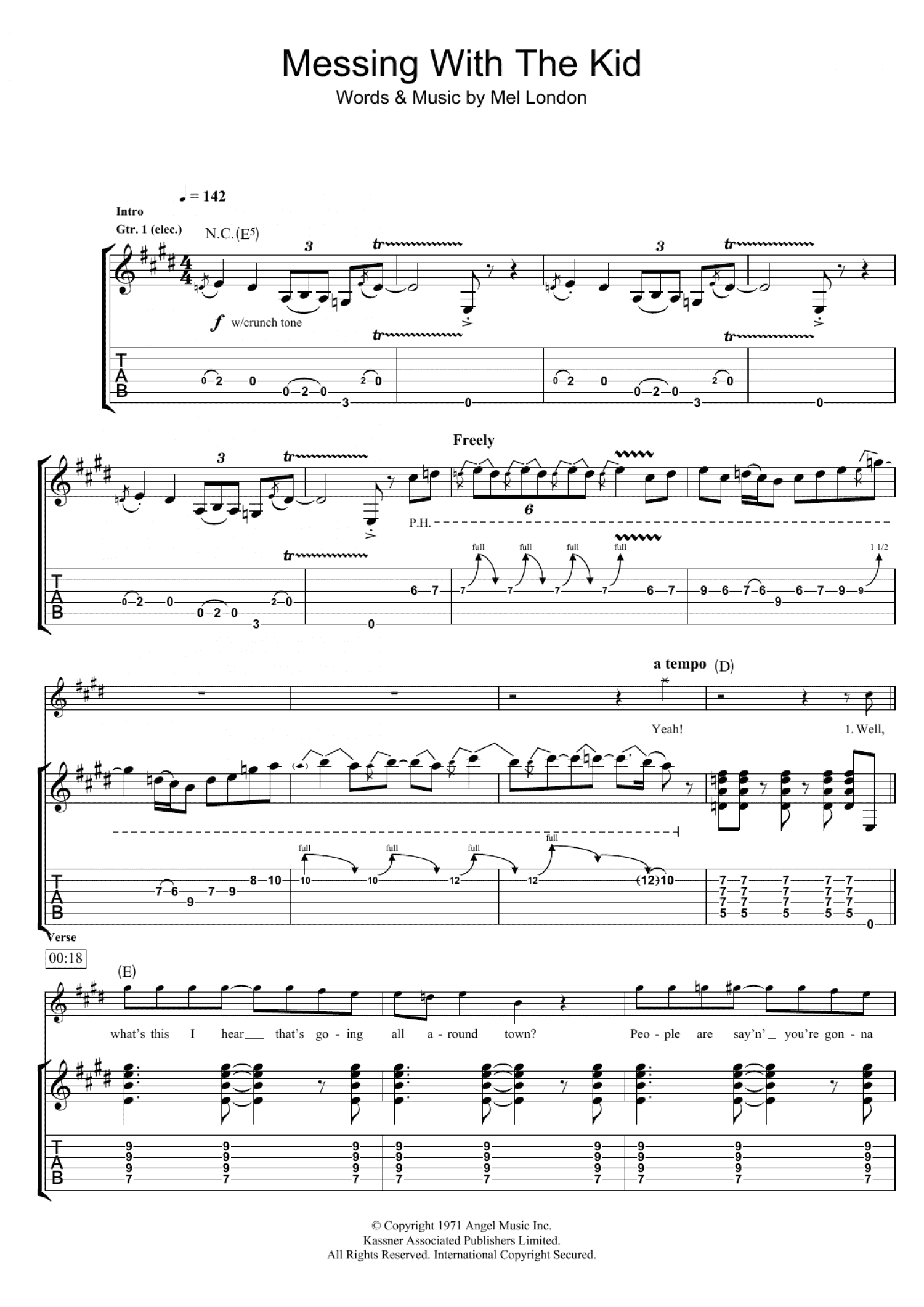 Messin' With The Kid (Guitar Tab)