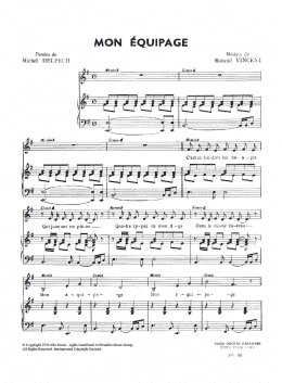 page one of Mon Equipage (Piano & Vocal)