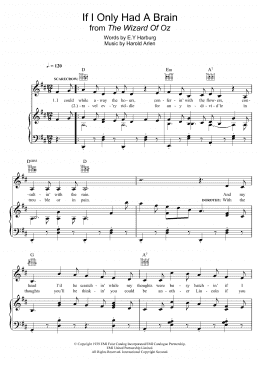 page one of If I Only Had A Brain (from 'The Wizard Of Oz') (Piano, Vocal & Guitar Chords)