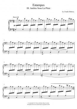 page one of Estampes - III. Jardins Sous La Pluie (Piano Solo)