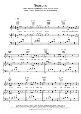 page one of Seasons (Piano, Vocal & Guitar Chords)