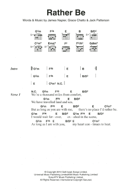page one of Rather Be (Guitar Chords/Lyrics)