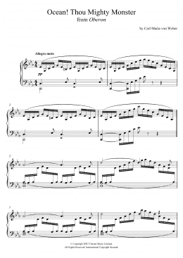 page one of Ocean! Thou Mighty Monster (from 'Oberon') (Piano Solo)