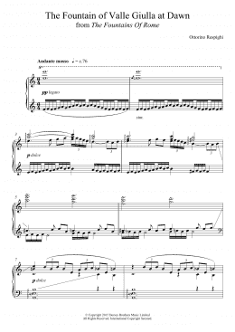 page one of The Fountain Of Valle Giulia At Dawn (from 'The Fountains Of Rome') (Piano Solo)