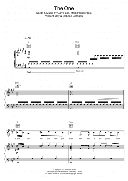 page one of The One (Piano, Vocal & Guitar Chords (Right-Hand Melody))
