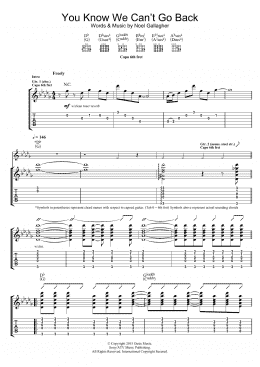 page one of You Know We Can't Go Back (Guitar Tab)