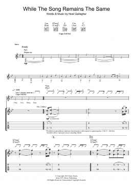 page one of While The Song Remains The Same (Guitar Tab)