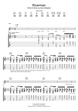 page one of Riverman (Guitar Tab)