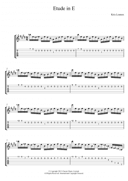 page one of Etude In E (Guitar Tab)