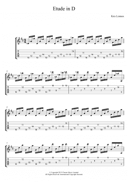 page one of Etude In D (Guitar Tab)