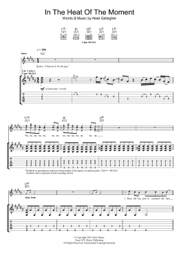page one of In The Heat Of The Moment (Guitar Tab)