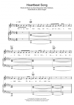 page one of Heartbeat Song (Piano, Vocal & Guitar Chords)
