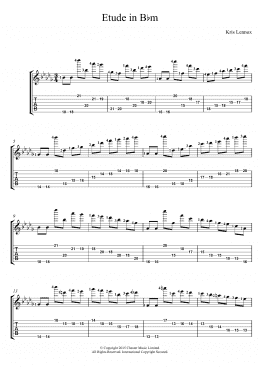 page one of Etude In B Flat Minor (Guitar Tab)