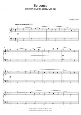page one of Berceuse (from the Dolly Suite, Op.56) (Piano, Vocal & Guitar Chords)