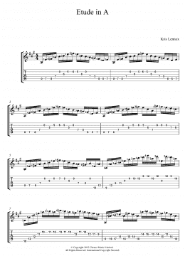 page one of Etude In A (Guitar Tab)