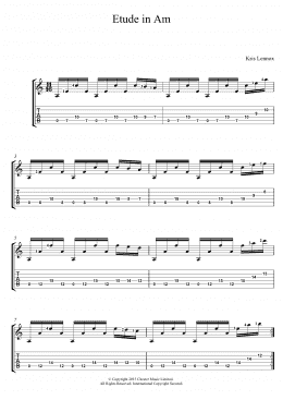 page one of Etude In Am (Guitar Tab)
