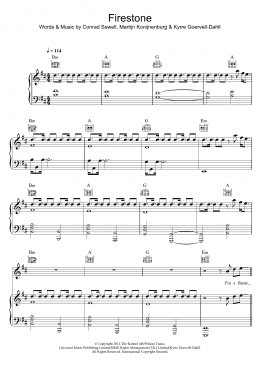 page one of Firestone (Piano, Vocal & Guitar Chords)