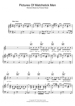 page one of Pictures Of Matchstick Men (Piano, Vocal & Guitar Chords)