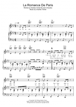 page one of La Romance De Paris (Piano, Vocal & Guitar Chords)