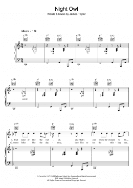 page one of Night Owl (Piano, Vocal & Guitar Chords)
