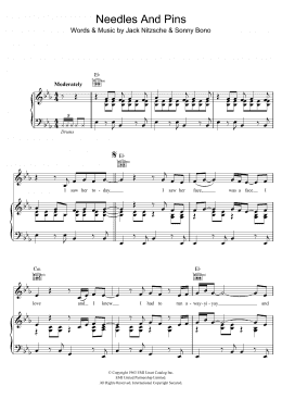 page one of Needles And Pins (Piano, Vocal & Guitar Chords)