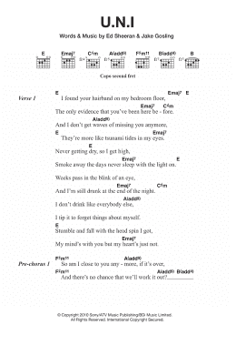 page one of U.N.I (Guitar Chords/Lyrics)