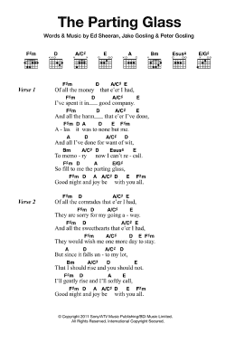 page one of The Parting Glass (Guitar Chords/Lyrics)