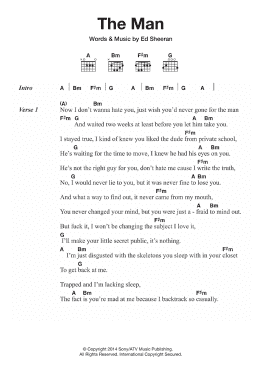page one of The Man (Guitar Chords/Lyrics)