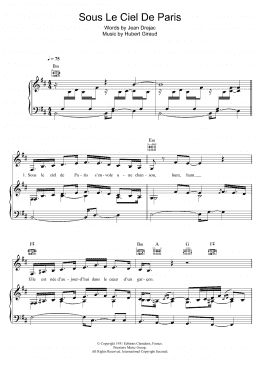 page one of Sous Le Ciel De Paris (Piano, Vocal & Guitar Chords)