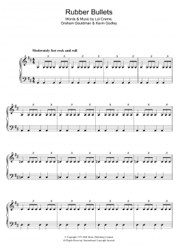 page one of Rubber Bullets (Piano, Vocal & Guitar Chords)