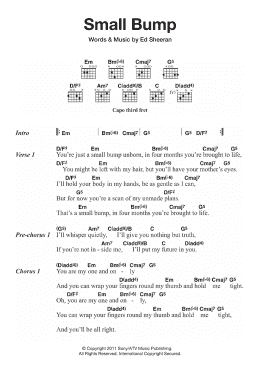 page one of Small Bump (Guitar Chords/Lyrics)