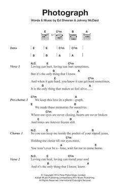 page one of Photograph (Guitar Chords/Lyrics)