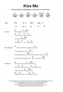 page one of Kiss Me (Guitar Chords/Lyrics)