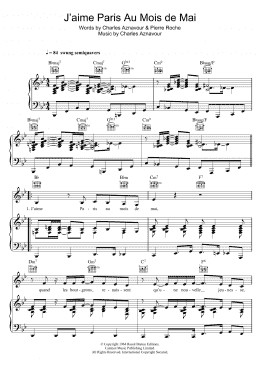page one of J'aime Paris Au Mois De Mai (Piano, Vocal & Guitar Chords)