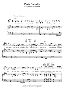 page one of Paris Canaille (Piano, Vocal & Guitar Chords)