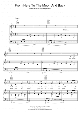 page one of From Here To The Moon And Back (Piano, Vocal & Guitar Chords)
